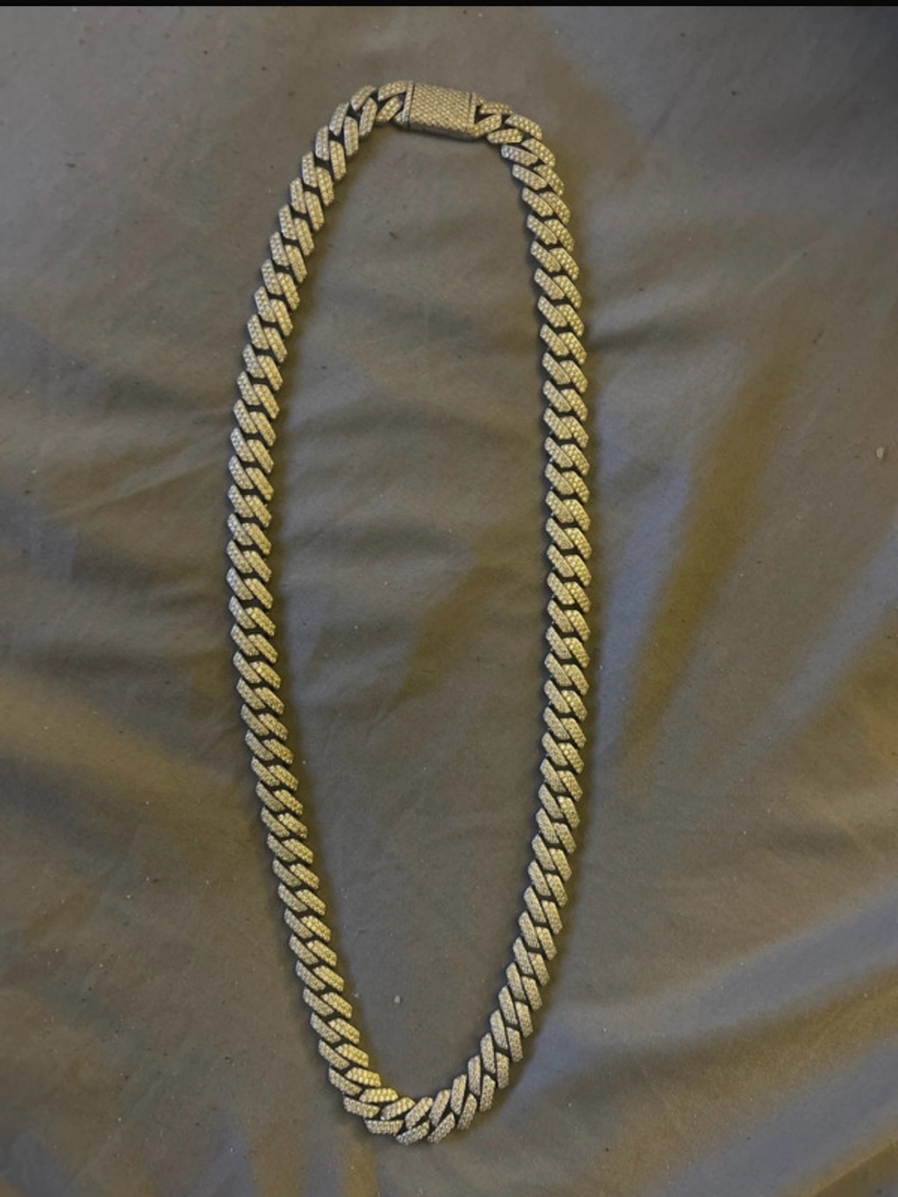 Solid Silver 925 Moissanite Luxury Cuban Link Necklace